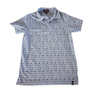 Rafter C Polo Shirt Child SZ XS Navy Blue Boots Print Rodeo Cowboy Top